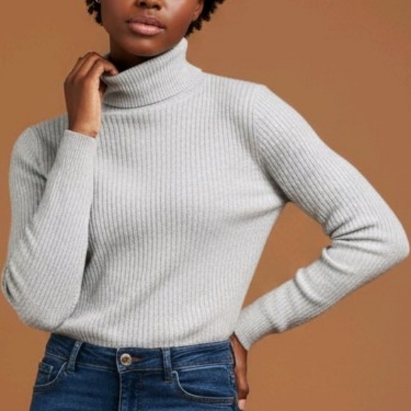 Sweatyrocks Sweaters - SweatyRocks Y2k Women's Basic Mock Turtleneck Long Sleeve Pullover Ribbed Large